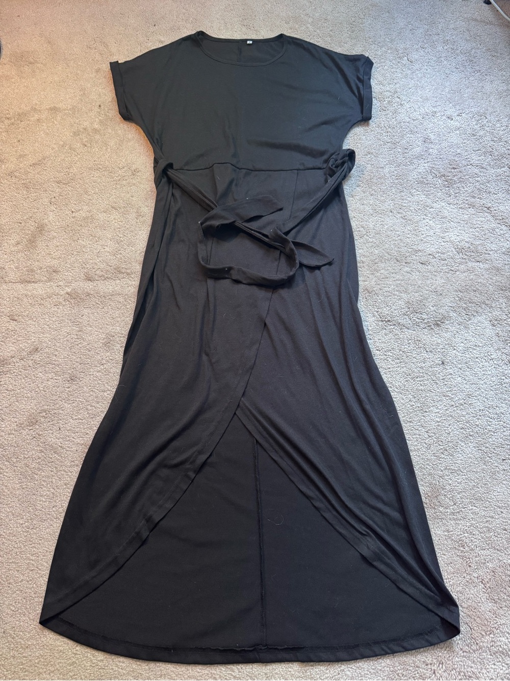 Source Unknown Black Tie-Waist Maxi Dress